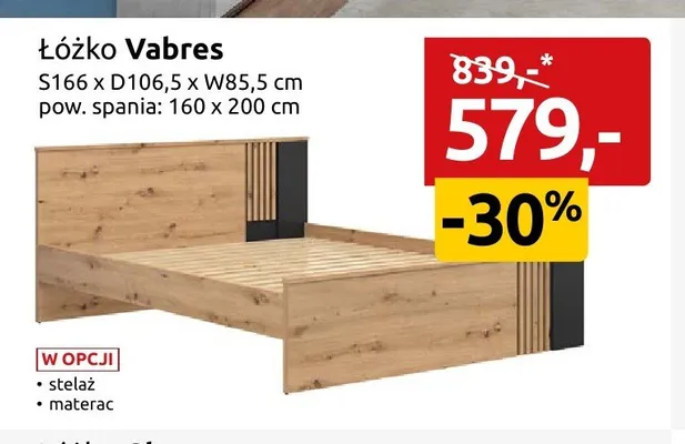 Łóżko Vabres promocja w Black Red White