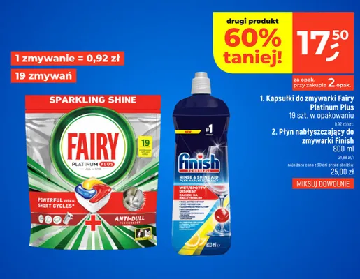 Kapsułki do zmywarki Fairy Platinum Plus promocja w Dealz