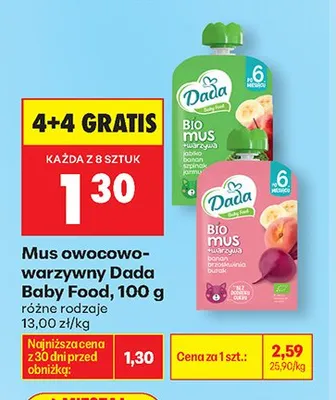 Mus owocowo-warzywny Dada Baby Food promocja w Biedronka