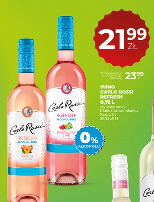 Wino bezalkoholowe Carlo Rossi Refresh Peach promocja w Duży Ben