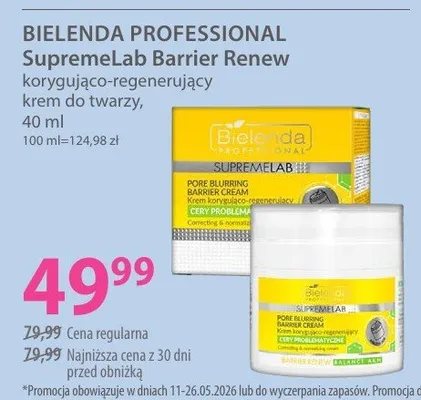 Korygująco-regenerujący krem do twarzy Bielenda Professional SupremeLab Barrier Renew promocja w Hebe