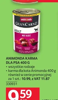 Karma dla psa Animonda promocja w Selgros