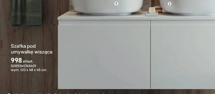 Szafka pod umywalkę wisząca GoodHome Levanna promocja w Castorama