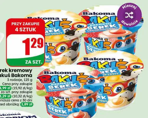 Serek kremowy Bakuś Bakoma promocja w Dino