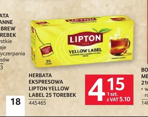 Herbata Lipton Yellow Label promocja w Selgros