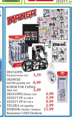 Zeszyt PP A5 40-kartkowy Manga promocja w Leclerc