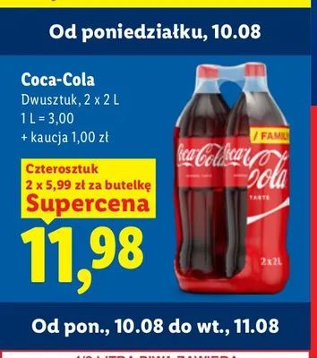 Napój gazowany Coca-Cola 2-pak promocja w Lidl