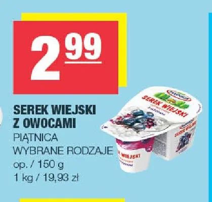 Serek wiejski z owocami Piątnica promocja w SPAR