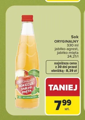 Sok jabłko-mięta Oryginalny promocja w Carrefour Market