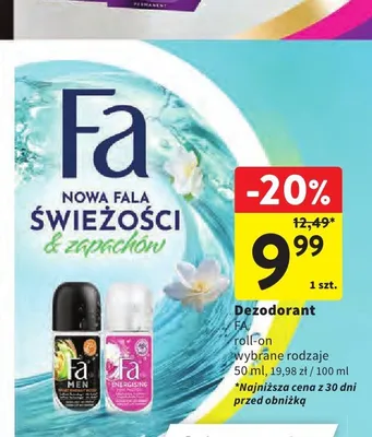 Dezodorant Fa roll-on promocja w Intermarche