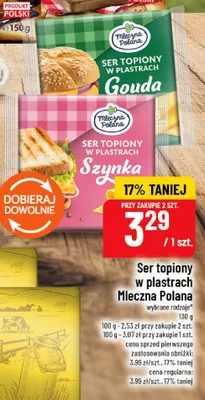 Ser topiony w plastrach gouda Mleczna Polana promocja w POLOmarket