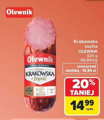Kiełbasa krakowska sucha Krakus animex promocja w Carrefour