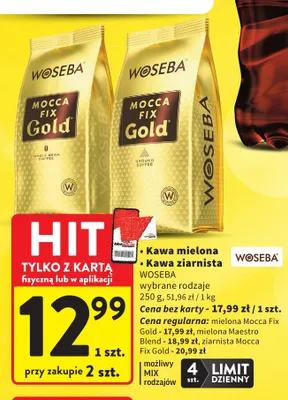 Kawa ziarnista Woseba Mocca Fix Gold promocja w Intermarche