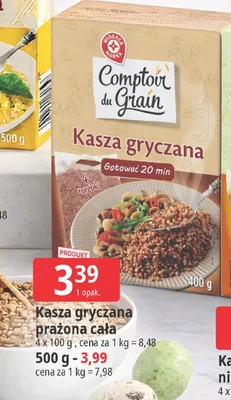 Kasza gryczana prażona cała promocja w Leclerc