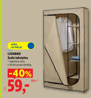 Szafa tekstylna Livarno promocja w Lidl
