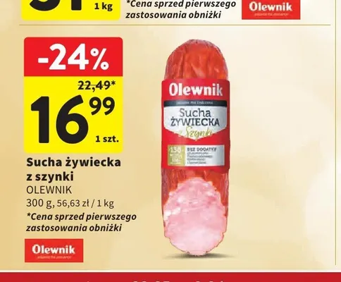 Sucha żywiecka z szynki OLEWNIK promocja w Intermarche