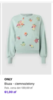 Bluza ONLY ciemnozielony promocja w Lounge by Zalando