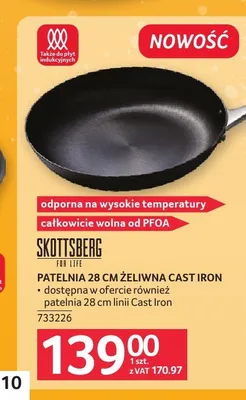 Patelnia żeliwna Skottsberg Cast Iron 28 cm promocja w Selgros