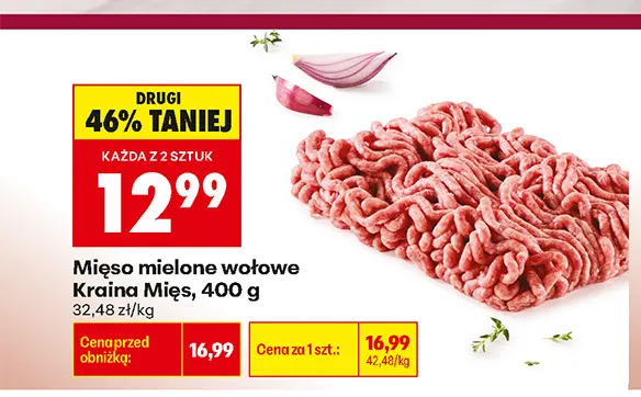 Mięso mielone wołowe Kraina Mięs promocja w Biedronka