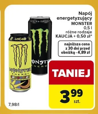 Napój energetyzujący Monster promocja w Carrefour Express