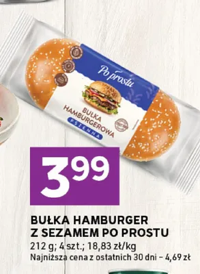 Bułka hamburger z sezamem Po Prostu promocja w Stokrotka