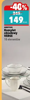 Komplet obiadowy Verge 18 elementów Ambition promocja w Biedronka Home