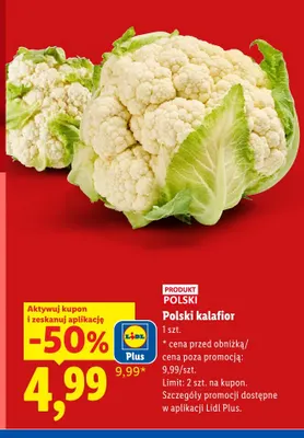 Kalafior polski promocja w Lidl