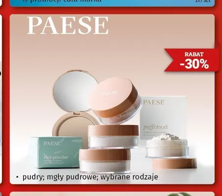 Pudry i mgły pudrowe Paese promocja w Drogeria Kosmyk