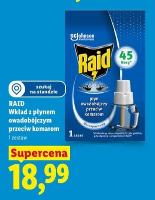 Wkład z płynem owadobójczym przeciw komarom Raid promocja w Lidl