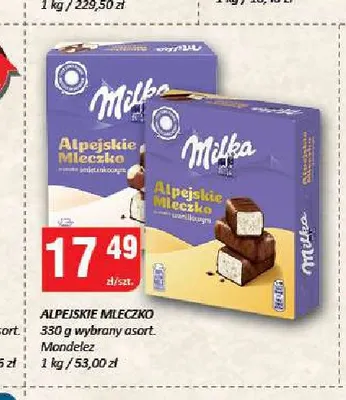 Alpejskie Mleczko czekoladowe Milka promocja w Chorten