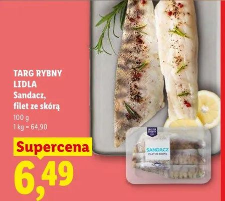 Sandacz filet ze skórą Targ Rybny Lidla promocja w Lidl