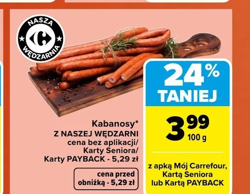 Kabanosy Nasza Wędzarnia promocja w Carrefour