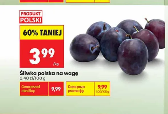Śliwka polska na wagę promocja w Biedronka