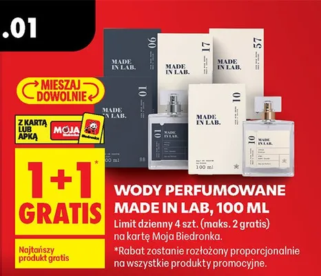 Perfumy Wody perfumowane Made in Lab. promocja w Biedronka