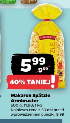 Makaron Spätzle Armbruster promocja w Netto