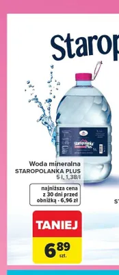 Woda mineralna Staropolanka Plus promocja w Carrefour