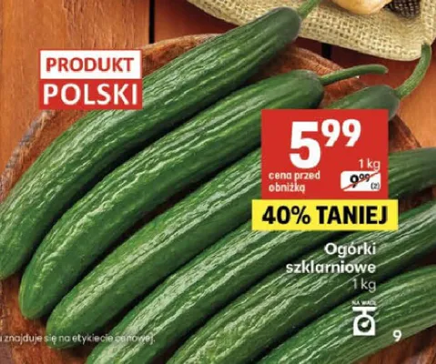 Ogórki szklarniowe polskie promocja w Delikatesy Centrum