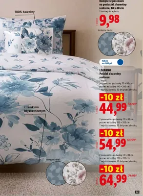 Pościel z bawełny renforcé Livarno 220x200 cm promocja w Lidl