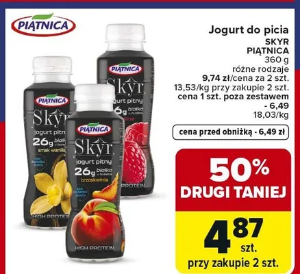 Jogurt do picia Skyr promocja w Carrefour Market