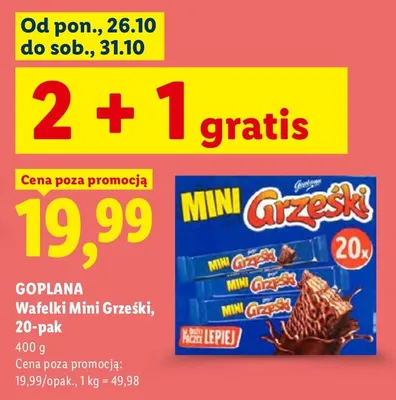 Wafelki Mini Grześki 20-pak promocja w Lidl