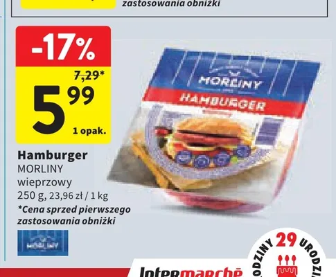 Hamburger Morliny wieprzowy promocja w Intermarche