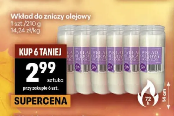 Wkład do zniczy olejowy promocja w Delikatesy Centrum