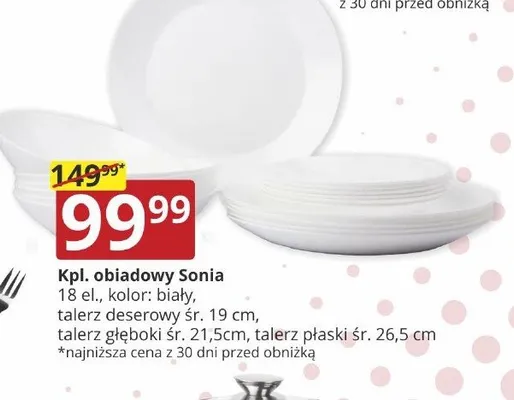 Komplet obiadowy Sonia 18-pak promocja w Prymus AGD