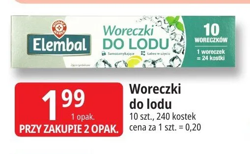 Woreczki do lodu Elembal promocja w Leclerc