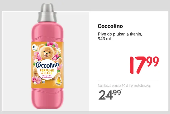 Płyn do płukania tkanin Coccolino promocja w Rossmann