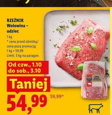 Wołowina udziec Rzeźnik promocja w Lidl