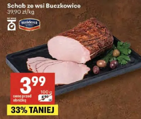 Schab ze wsi Buczkowice promocja w Delikatesy Centrum