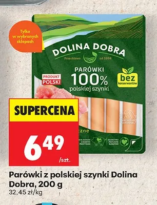 Parówki z polskiej szynki Dolina Dobra promocja w Biedronka