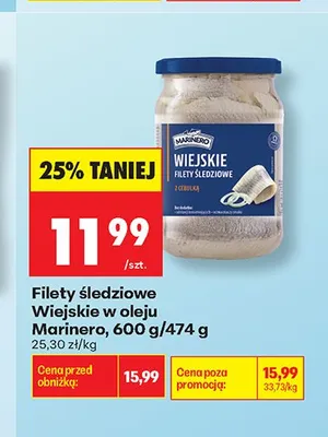 Filety śledziowe Wiejskie w oleju Marinero promocja w Biedronka