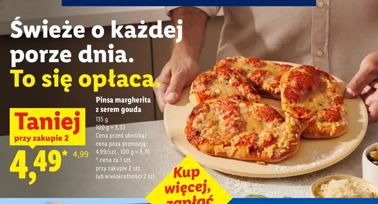 Pinsa margherita z serem gouda promocja w Lidl